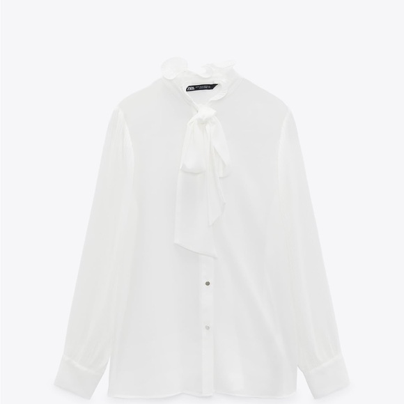 ZARA PLEATED SLEEVE BLOUSE NWT - Picture 1 of 3